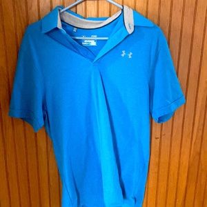 Under armor sky blue polo shirt size small